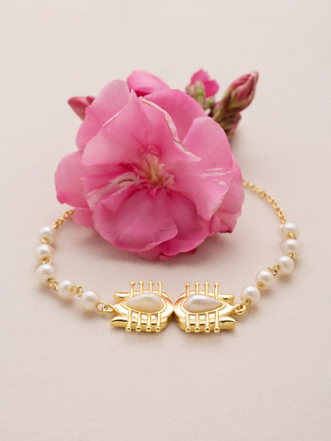 

Voylla Gold-Toned Brass Gold-Plated Handcrafted Link Bracelet