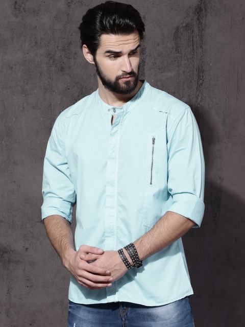 

Roadster Men Blue Regular Fit Solid Casual Shirt