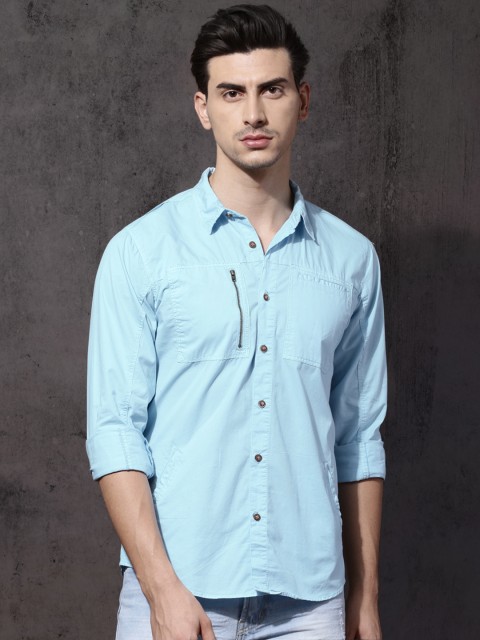 

RDSTR Fast and Furious Men Blue Regular Fit Solid Casual Shirt