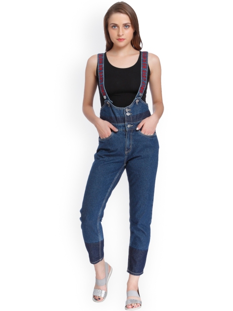 

ONLY Women Blue Washed Slim Fit Dungarees