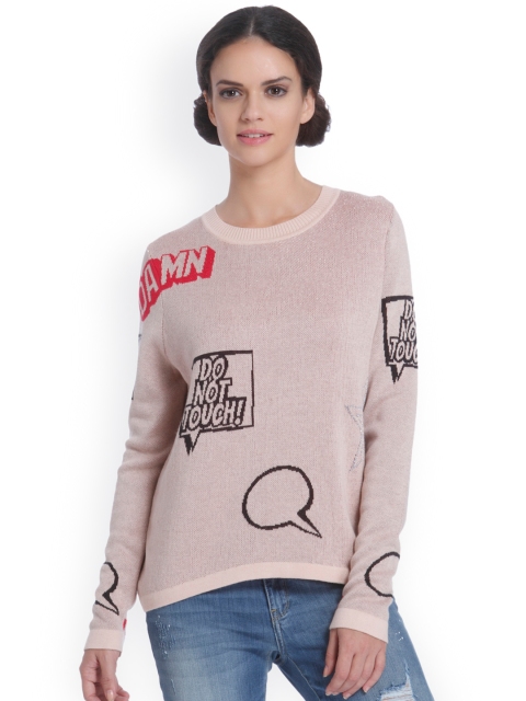 

ONLY Women Beige Printed Pullover Sweater