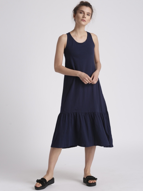 

Chemistry Women Navy Blue Solid A-Line Dress