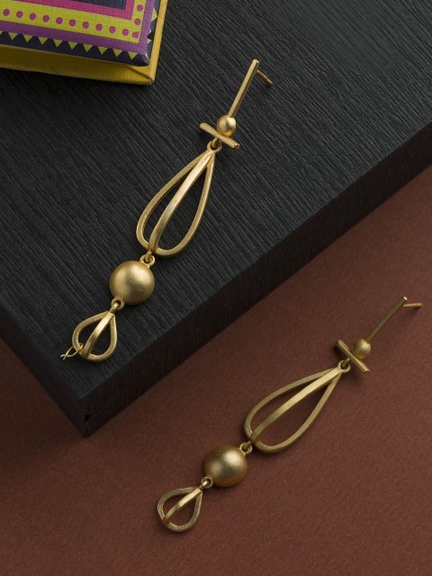 

Studio Voylla Art Skool Gold-Toned Classic Drop Earrings