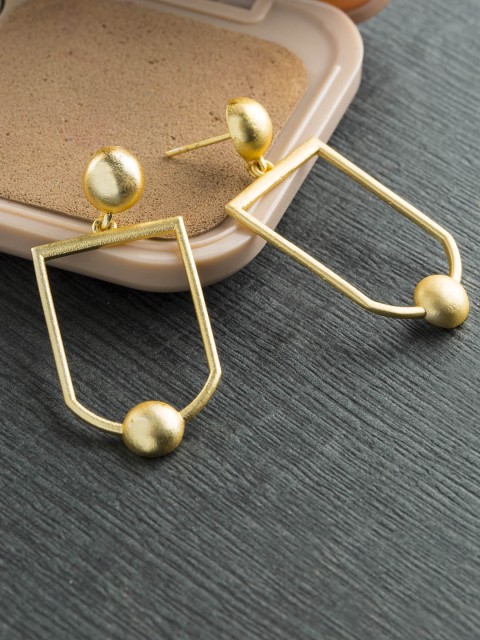 

Studio Voylla Art Skool Gold-Toned Classic Drop Earrings