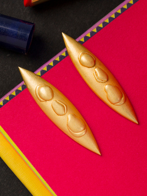 

Studio Voylla Art Skool Gold-Toned Classic Drop Earrings