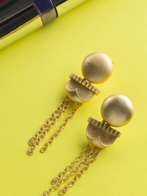 

Studio Voylla Art Skool Gold-Toned Classic Drop Earrings