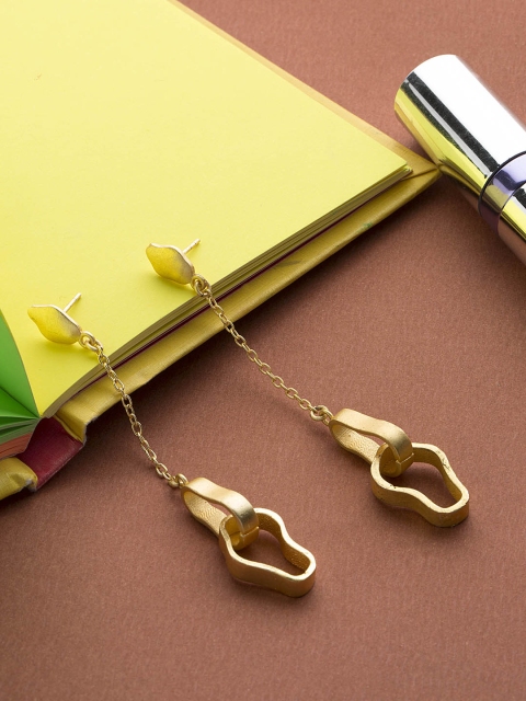 

Studio Voylla Art Skool Gold-Toned Classic Drop Earrings