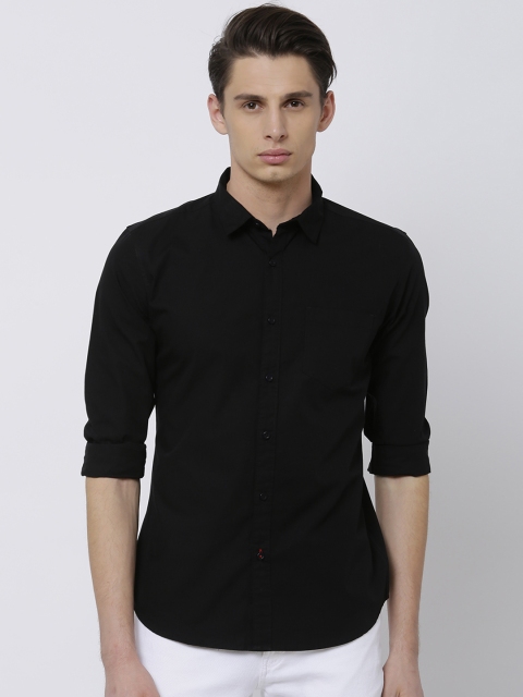 

HIGHLANDER Men Black Slim Fit Solid Casual Shirt
