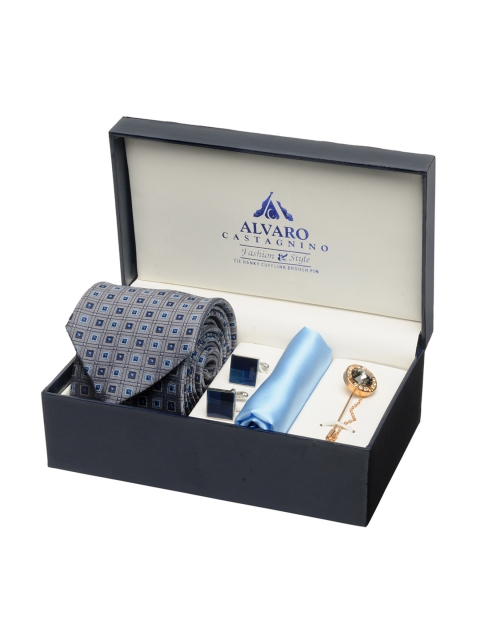 

Alvaro Castagnino Men Grey & Blue Accessory Gift Set