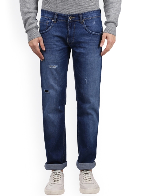 

Park Avenue Men Blue Tapered Fit Low-Rise Mildly Distressed Stretchable Jeans