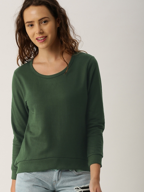 

DressBerry Women Green Solid Sweatshirt