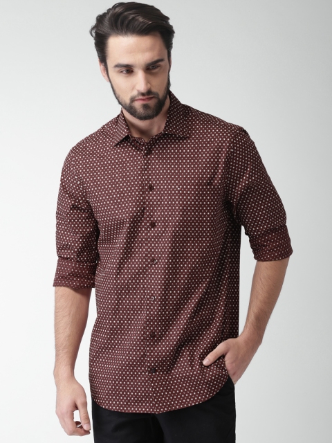 

Tommy Hilfiger Men Maroon Slim Fit Printed Casual Shirt