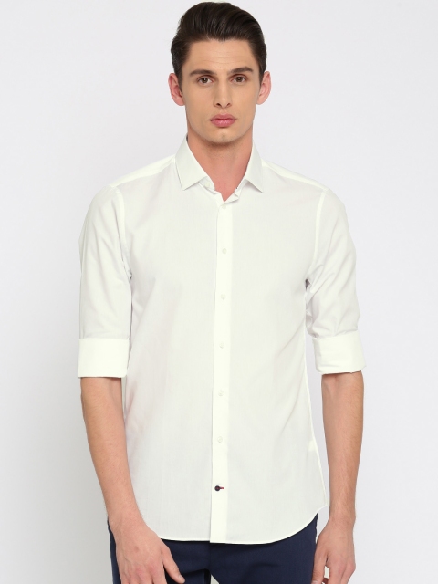 

Tommy Hilfiger Men White Snug Slim Fit Solid Casual Shirt