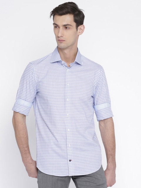 

Tommy Hilfiger Men Blue & White Slim Fit Checked Casual Shirt