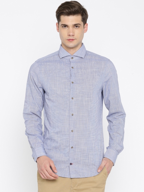 

Tommy Hilfiger Men Blue Slim Fit Checked Casual Shirt