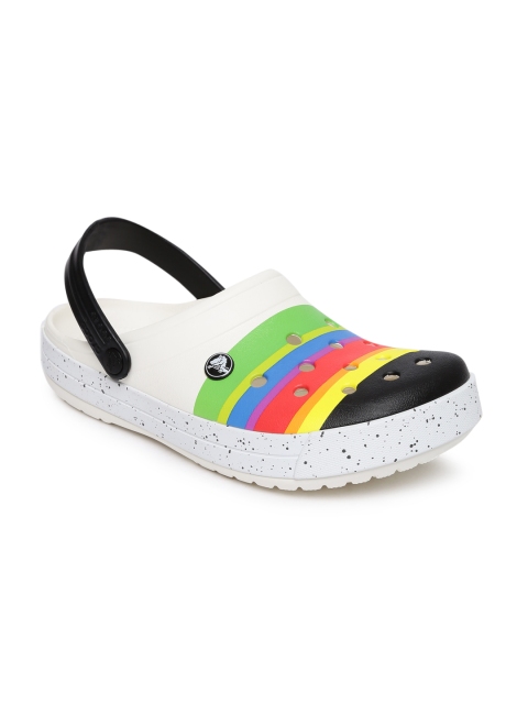 

Crocs Unisex Multicoloured Color-Burst Striped Clogs, Multi