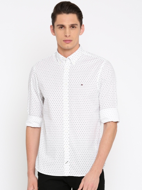 

Tommy Hilfiger Men White New York Slim Fit Printed Casual Shirt
