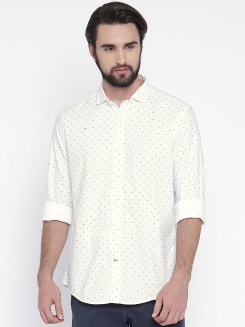 

Tommy Hilfiger Men White Custom Regular Fit Printed Casual Shirt