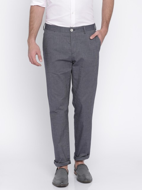 

Tommy Hilfiger Men Blue Slim Fit Self-Design Chinos