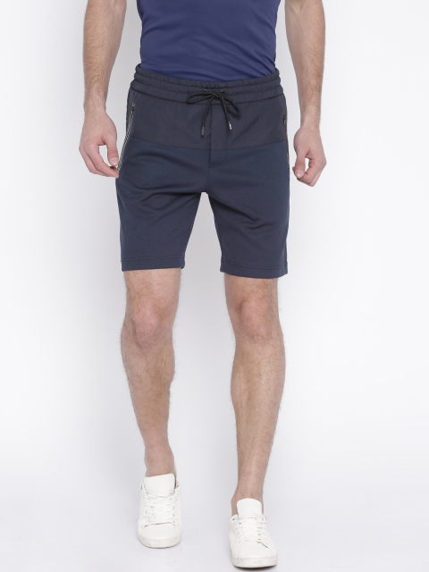 

Tommy Hilfiger Men Navy Blue Self-Design Shorts