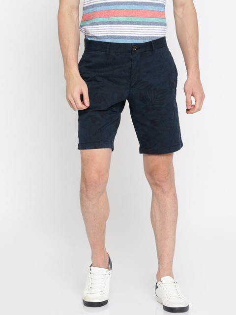 

Tommy Hilfiger Men Navy Blue Printed Slim Fit Regular Shorts