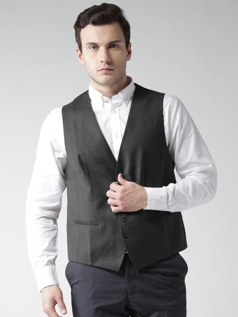 

Tommy Hilfiger Charcoal Grey & Black Woven Design Waistcoat