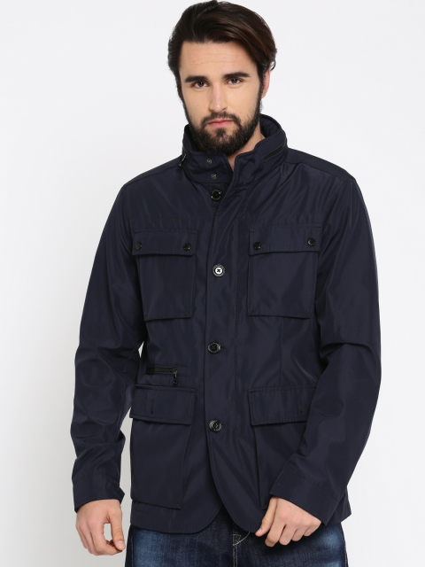 

Tommy Hilfiger Men Navy Blue Solid Sporty Jacket