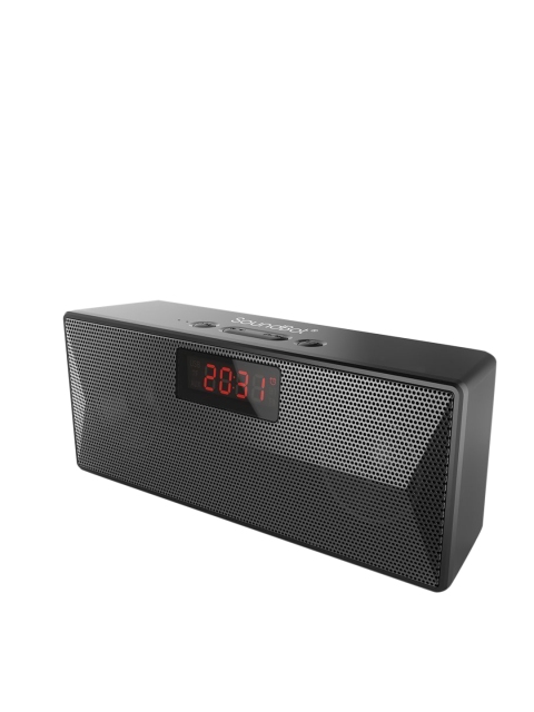 

SoundBot Black Bluetooth Wireless FM Radio Alarm Clock Portable Speaker SB1023
