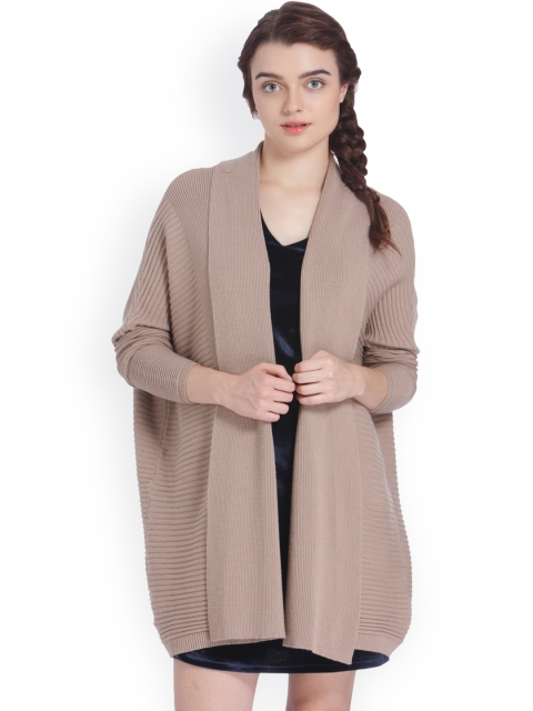 

Vero Moda Beige Solid Open Front Shrug
