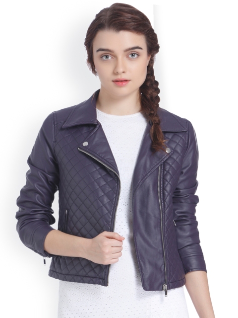 

Vero Moda Women Purple Solid Quilted Jacket