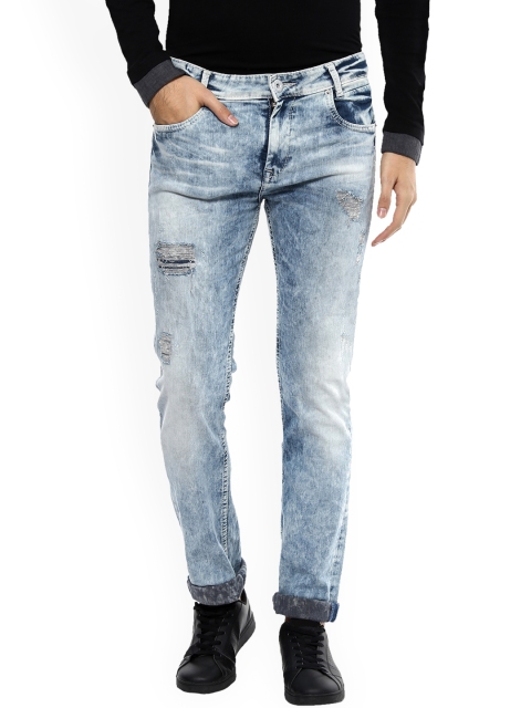 

Mufti Men Blue Skinny Fit Mid-Rise Mildly Distressed Stretchable Jeans