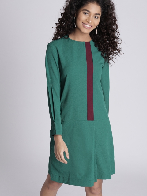 

Chemistry Women Teal Green Solid A-Line Dress