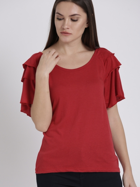 

Chemistry Women Red Solid Top