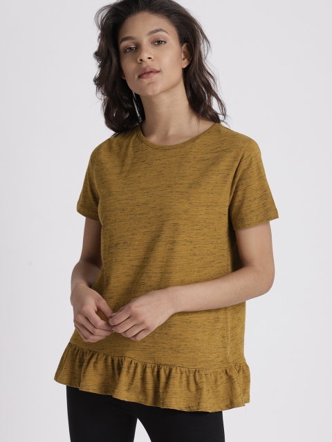 

Chemistry Women Mustard Yellow Solid Top