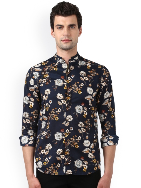 

ColorPlus Men Navy Blue Regular Fit Printed Casual Shirt