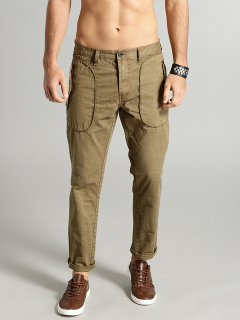 

Roadster Men Brown Solid Trousers