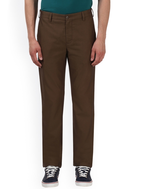 

ColorPlus Men Brown Slim Fit Solid Regular Trousers