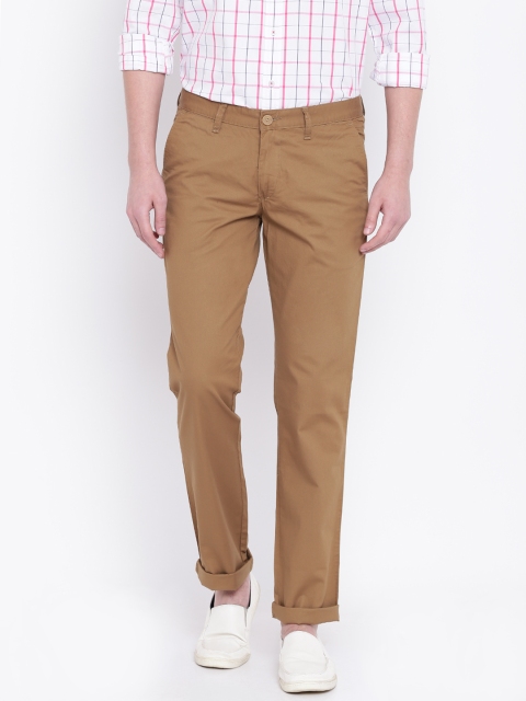 

John Players Men Khaki Slim Fit Solid Chinos