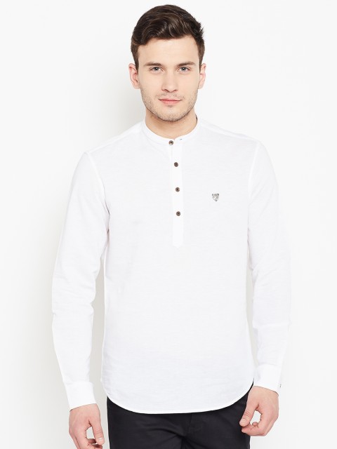 

John Players Men White Trim Fit Solid Casual Shirt