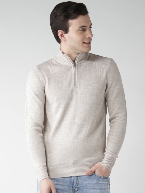 

Aeropostale Men Beige Solid Sweater
