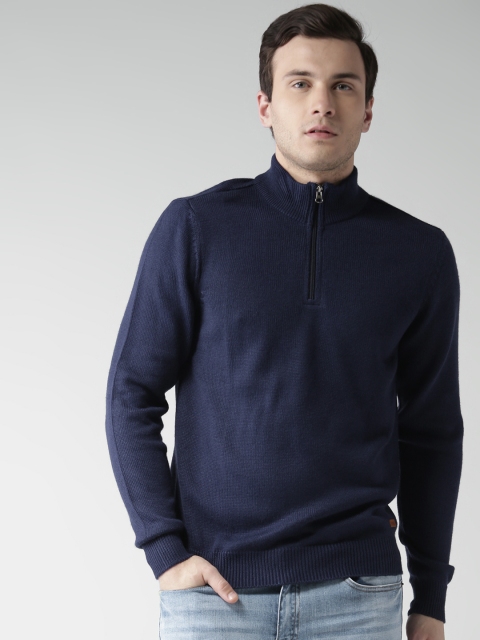 

Aeropostale Men Navy Blue Solid Sweater