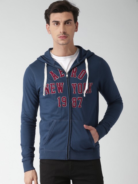 

Aeropostale Men Navy Blue Self-Design Sweatshirt