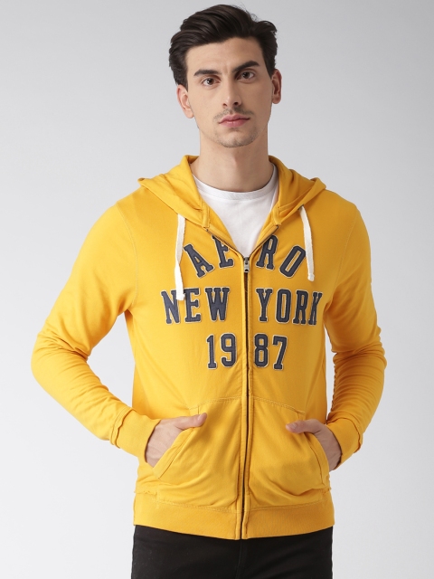 

Aeropostale Men Yellow Self-Design Sweatshirt