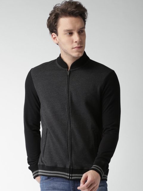 

Aeropostale Men Charcoal Grey Solid Sweatshirt