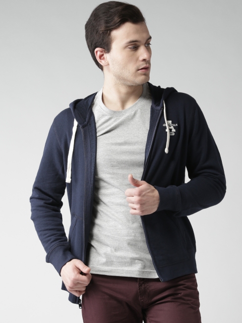 

Aeropostale Men Navy Solid Hooded Sweatshirt, Navy blue