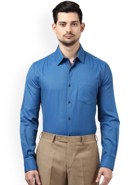 

Park Avenue Men Blue Slim Fit Checked Formal Shirt
