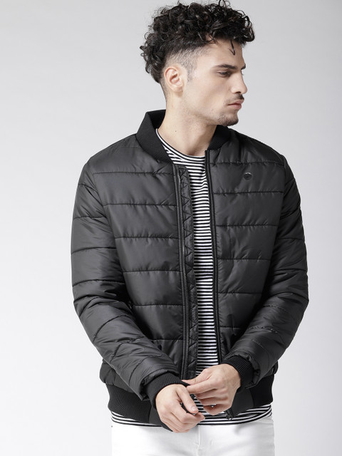 

Aeropostale Men Black Solid Padded Jacket