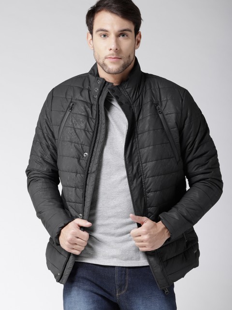 

Aeropostale Men Black Solid Padded Jacket