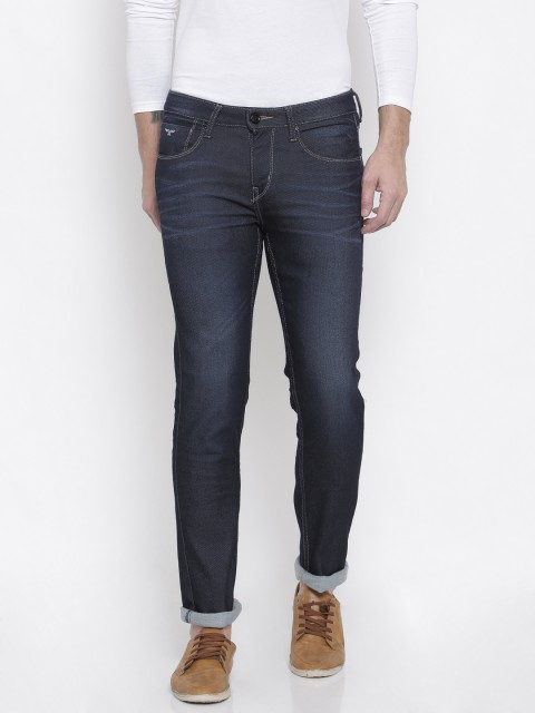 

Flying Machine Men Blue Tapered Fit Mid-Rise Clean Look Stretchable Jeans