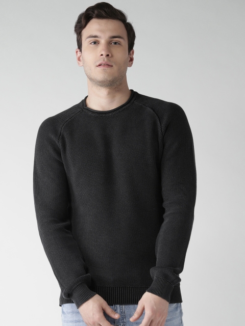 

Aeropostale Men Charcoal Grey Solid Sweater